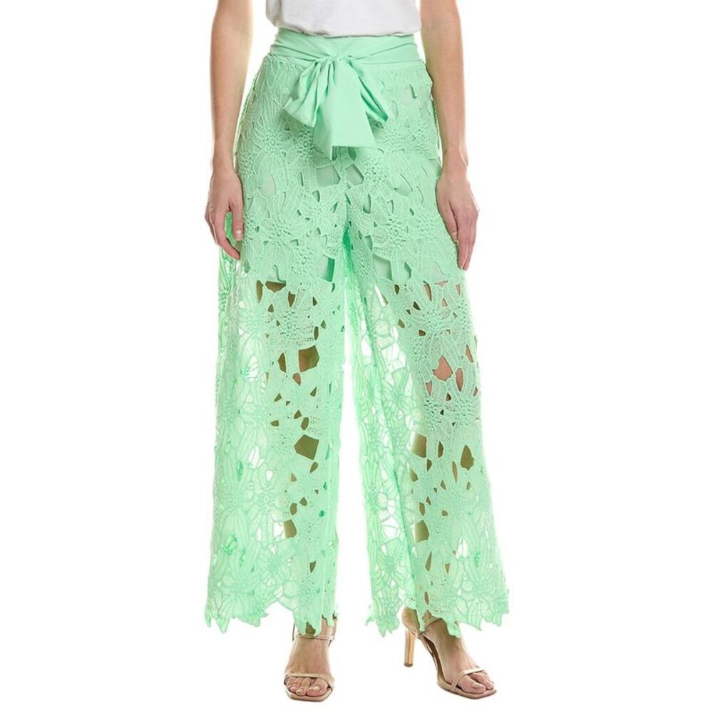 Hl Affair Womens  Floral Lace Pant, Green